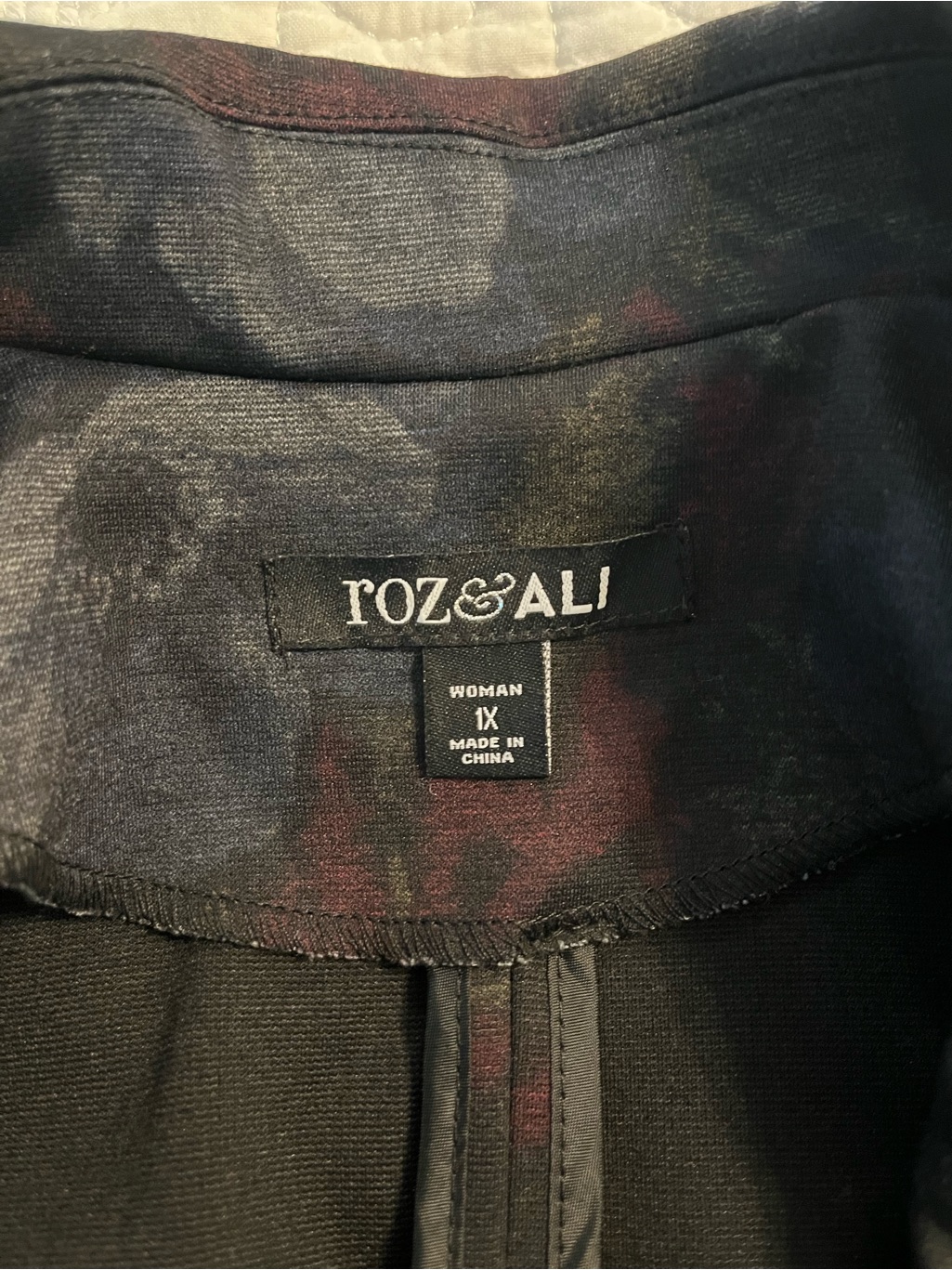 Roz & Ali Double-Breasted Floral Print Blazer — image 5 of 7
